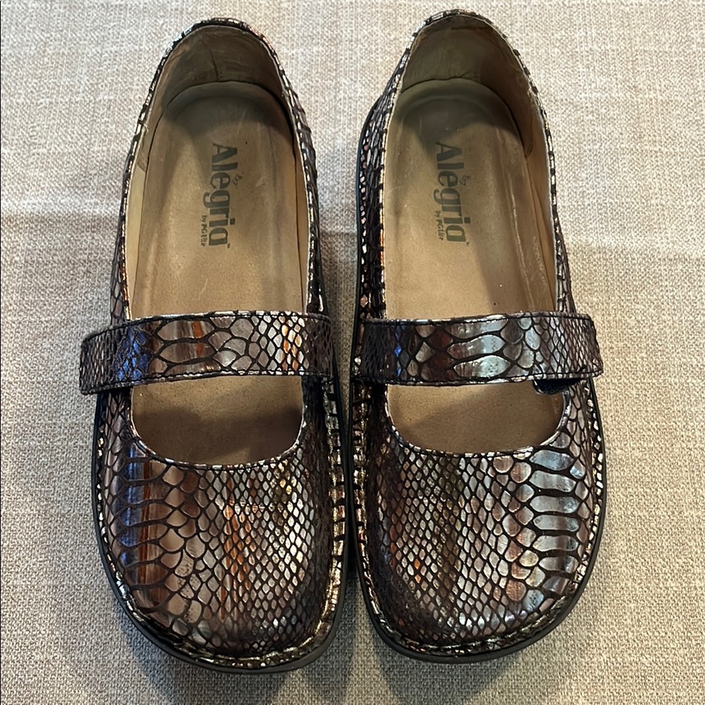 Alegria Multi-Tone Snake Print Mary Jane Shoes